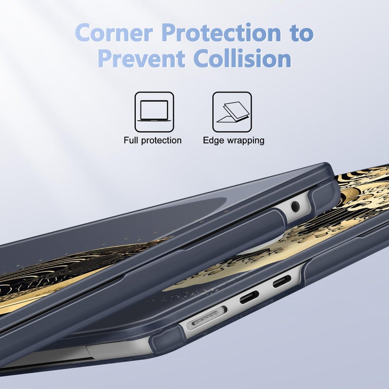 May Chen for M4 MacBook Air 13.6 Inch Case 2025 2024 2023 2022 Release Models: A3240 A3113 M3 A2681 M2  Plastic Hard Shell Case for MacBook Air 13.6 "" with Retina Display Fits Touch ID  Black Sea Wave - Image 3